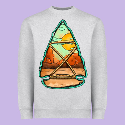 Western Desert Arrowhead Heavyweight Sweatshirt Designed By Jasminsmagicworld