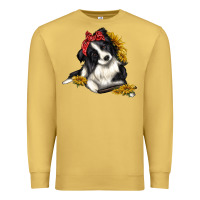 Antique Gold border collie with bandanna Premium Sweatshirt - texasbilliewilder