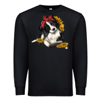 Black border collie with bandanna Premium Sweatshirt - texasbilliewilder