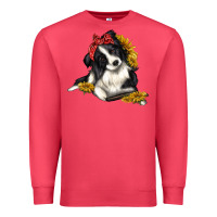 Cardinal border collie with bandanna Premium Sweatshirt - texasbilliewilder
