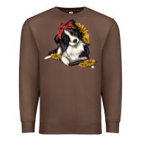 Chestnut border collie with bandanna Premium Sweatshirt - texasbilliewilder