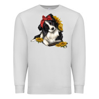Dove Grey border collie with bandanna Premium Sweatshirt - texasbilliewilder