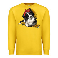 Lemon border collie with bandanna Premium Sweatshirt - texasbilliewilder
