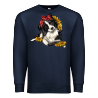 Navy border collie with bandanna Premium Sweatshirt - texasbilliewilder