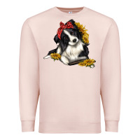 Pale Pink border collie with bandanna Premium Sweatshirt - texasbilliewilder