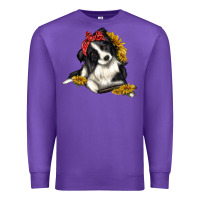 Purple border collie with bandanna Premium Sweatshirt - texasbilliewilder