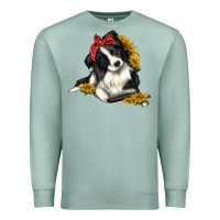 Seafoam border collie with bandanna Premium Sweatshirt - texasbilliewilder