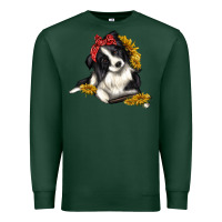 Sports Green border collie with bandanna Premium Sweatshirt - texasbilliewilder