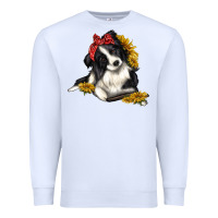 White border collie with bandanna Premium Sweatshirt - texasbilliewilder