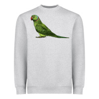 Heather Grey Ring Necked Parakeet Heavyweight Sweatshirt - LillyAllenDesigns