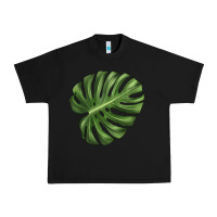 Black Monstera Leaf Urban Heavy Tee - LillyAllenDesigns