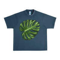 Midnight Navy Monstera Leaf Urban Heavy Tee - LillyAllenDesigns