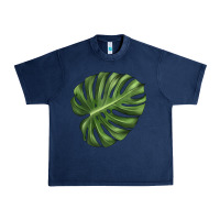 Navy Monstera Leaf Urban Heavy Tee - LillyAllenDesigns
