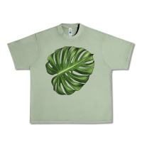 Oil Green Monstera Leaf Urban Heavy Tee - LillyAllenDesigns