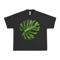 Pigment Black Monstera Leaf Urban Heavy Tee - LillyAllenDesigns