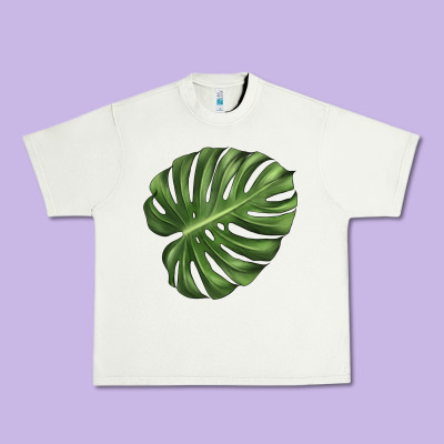 Monstera Leaf Urban Heavy Tee Designed By Lillyallendesigns