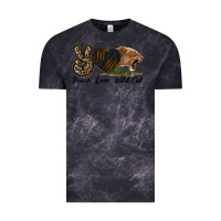 Cloud Black Peace Love Wild Cat Head Vintage Tee - LillyAllenDesigns