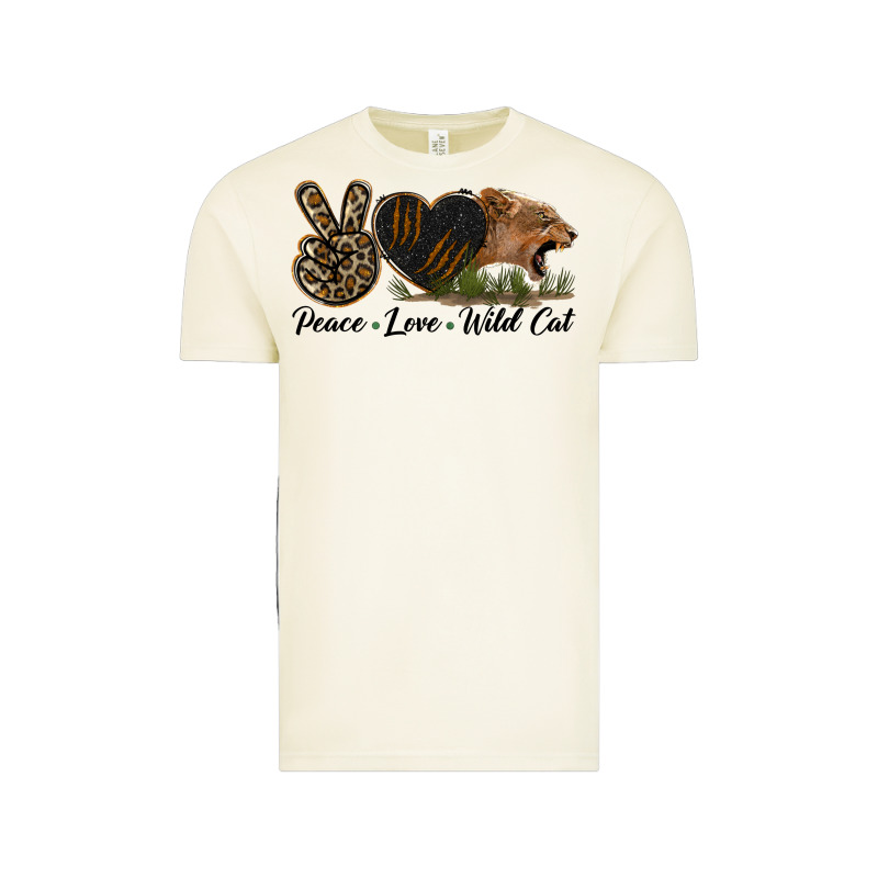 Peace Love Wild Cat Head Vintage Tee by LillyAllenDesigns | Teevron