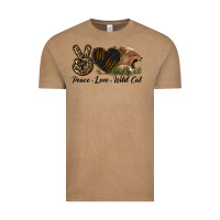 Vintage Coffee Peace Love Wild Cat Head Vintage Tee - LillyAllenDesigns