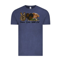 Vintage Denim Peace Love Wild Cat Head Vintage Tee - LillyAllenDesigns