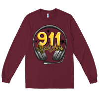 Burgundy 911 dispatcher Long Sleeve Tee - MaliasSmallBusiness