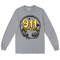 Heather Grey 911 dispatcher Long Sleeve Tee - MaliasSmallBusiness