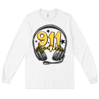 White 911 dispatcher Long Sleeve Tee - MaliasSmallBusiness