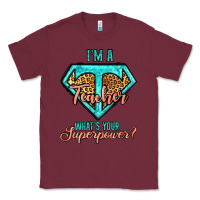 Burgundy i'm a teacher what's your superpower leopard Classic Tee - Jasminsmagicworld
