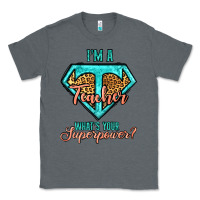 Charcoal Heather i'm a teacher what's your superpower leopard Classic Tee - Jasminsmagicworld