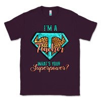 Plum i'm a teacher what's your superpower leopard Classic Tee - Jasminsmagicworld