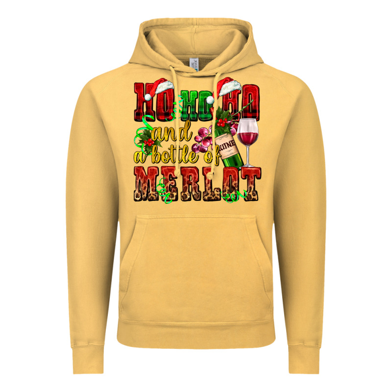 Ho Ho Ho And A Bottle Of Merlot Vintage Hoodie by AdoDesignShop | Teevron