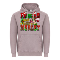 Vintage Zinc ho ho ho and a bottle of merlot Vintage Hoodie - AdoDesignShop