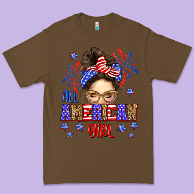 All American Girl Premium Tee Designed By Neo Western