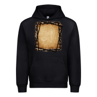 Foreset Green Burlap and Leopard  Black Frame Urban Hoodie - CowCowDesign