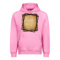 Fuchsia Pink Burlap and Leopard  Black Frame Urban Hoodie - CowCowDesign