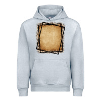 Heather Grey Burlap and Leopard  Black Frame Urban Hoodie - CowCowDesign