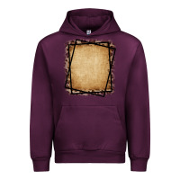 Mauve Wine Burlap and Leopard  Black Frame Urban Hoodie - CowCowDesign