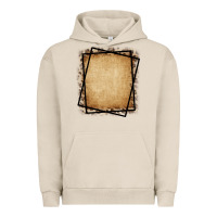 Pigment French Oak Burlap and Leopard  Black Frame Urban Hoodie - CowCowDesign