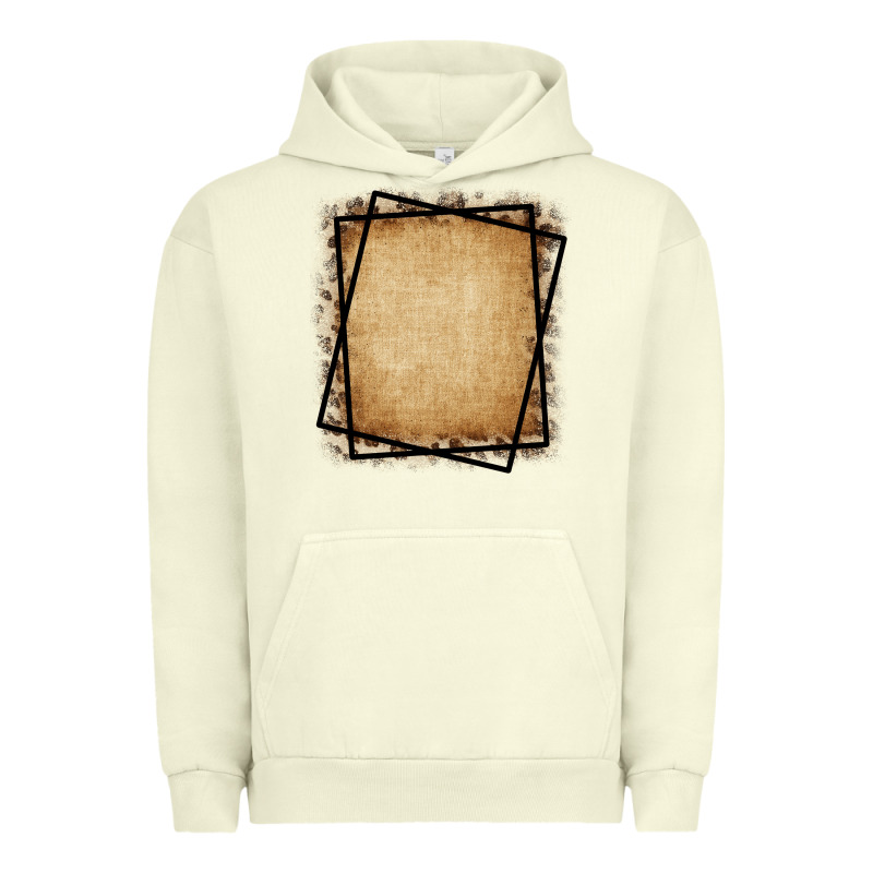 Burlap And Leopard  Black Frame Urban Hoodie by CowCowDesign | Teevron