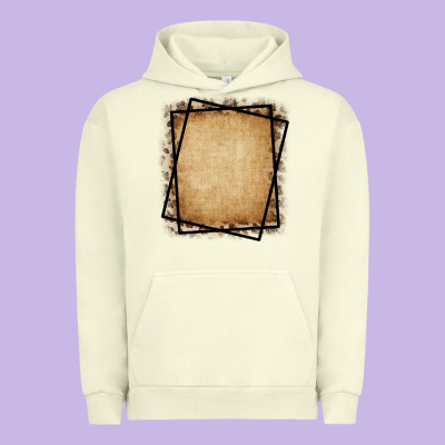 Burlap And Leopard  Black Frame Urban Hoodie Designed By Cowcowdesign