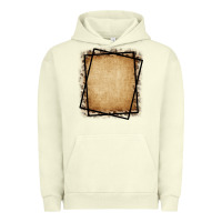 Pigment Pistachio Burlap and Leopard  Black Frame Urban Hoodie - CowCowDesign