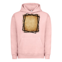 Pigment Salmon Burlap and Leopard  Black Frame Urban Hoodie - CowCowDesign