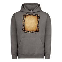 Pigment Tornado Burlap and Leopard  Black Frame Urban Hoodie - CowCowDesign