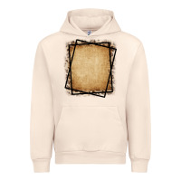 Sandshell Burlap and Leopard  Black Frame Urban Hoodie - CowCowDesign