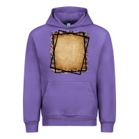 Tulip Burlap and Leopard  Black Frame Urban Hoodie - CowCowDesign