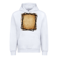 White Burlap and Leopard  Black Frame Urban Hoodie - CowCowDesign