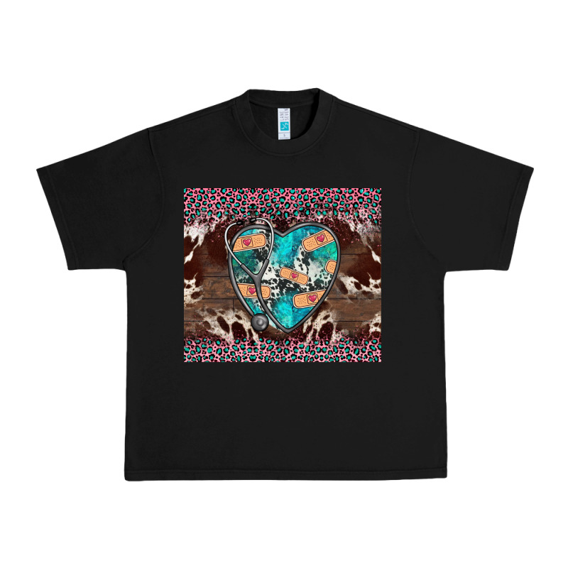 Western Nurse Stethoscope Pink Leopard Urban Heavy Tee by BarkalooDesign | Teevron