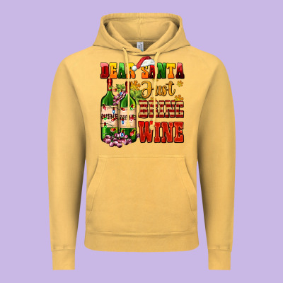 Dear Santa Just Bring Wine Vintage Hoodie Designed By Adodesignshop