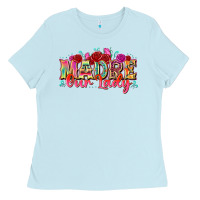 Baby Blue madre our lady Ladies Tee - texasbilliewilder
