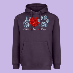 Peace Love Paws Heavyweight Hoodie Designed By Bettercallsaul